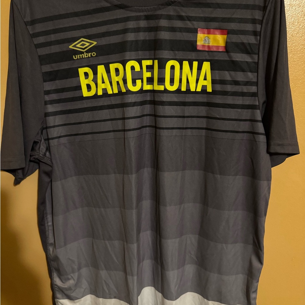 Umbro Barcelona Black and Gray Men's Jersey